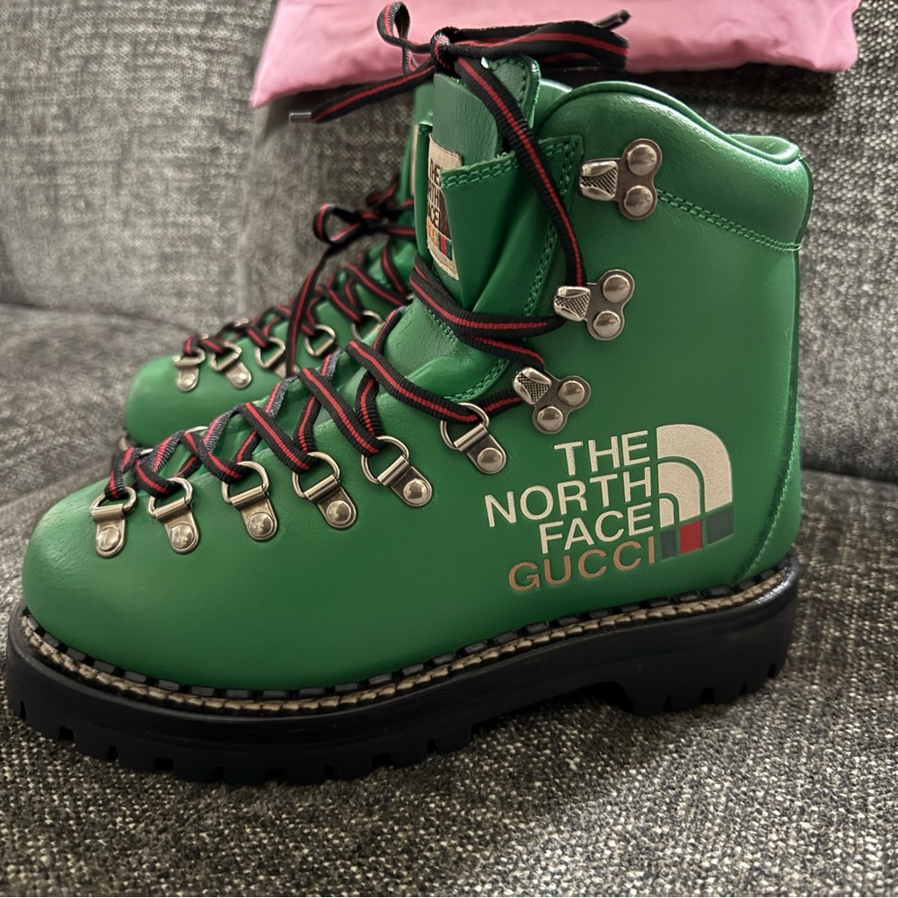 Gucci X The North Face Green Ankle Boots - Picture 3 of 11